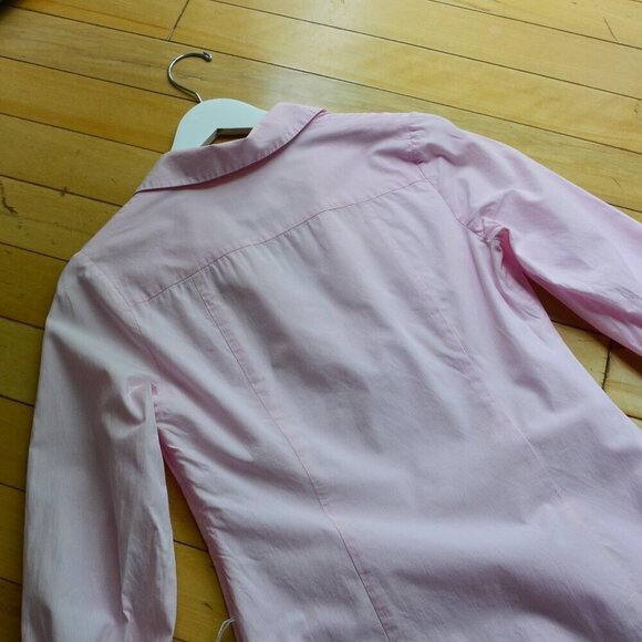 Lilly Pulitzer Pink Pinstripe Ruffle Collar Dress Long Sleeve Size 0 - Picture 12 of 14